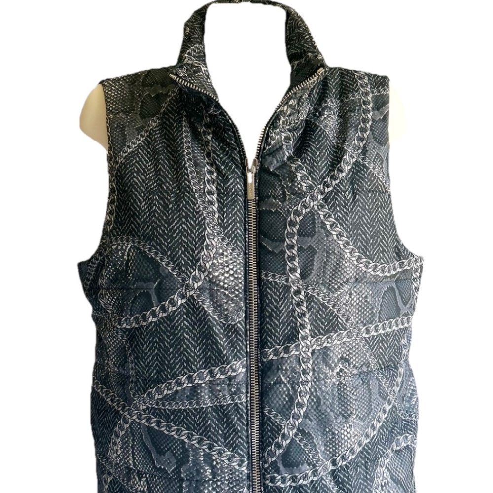 Michael Kors Grey Black Polyester Puffer Vest size L
